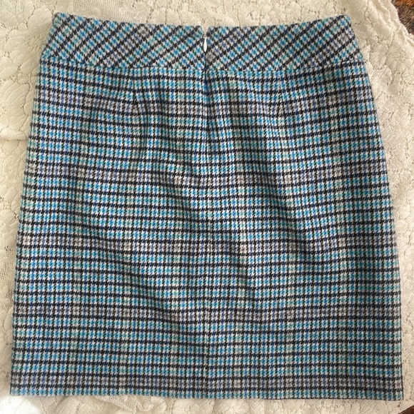 Talbots Petites blue houndstooth skirt with pockets - Picture 2 of 10